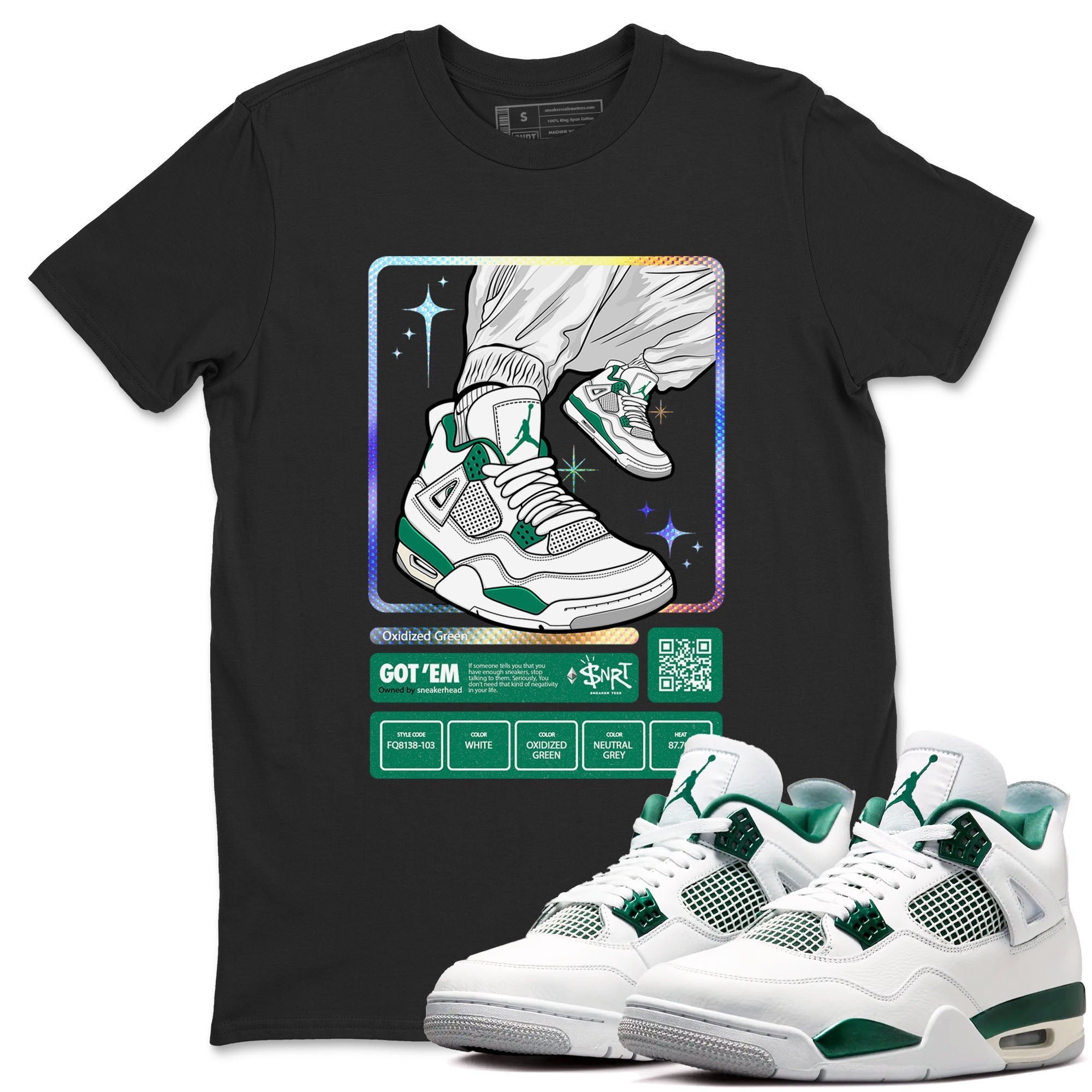 snkmatch Trading Card snkmatch Tees - Air Jordan 4 Oxidized Green