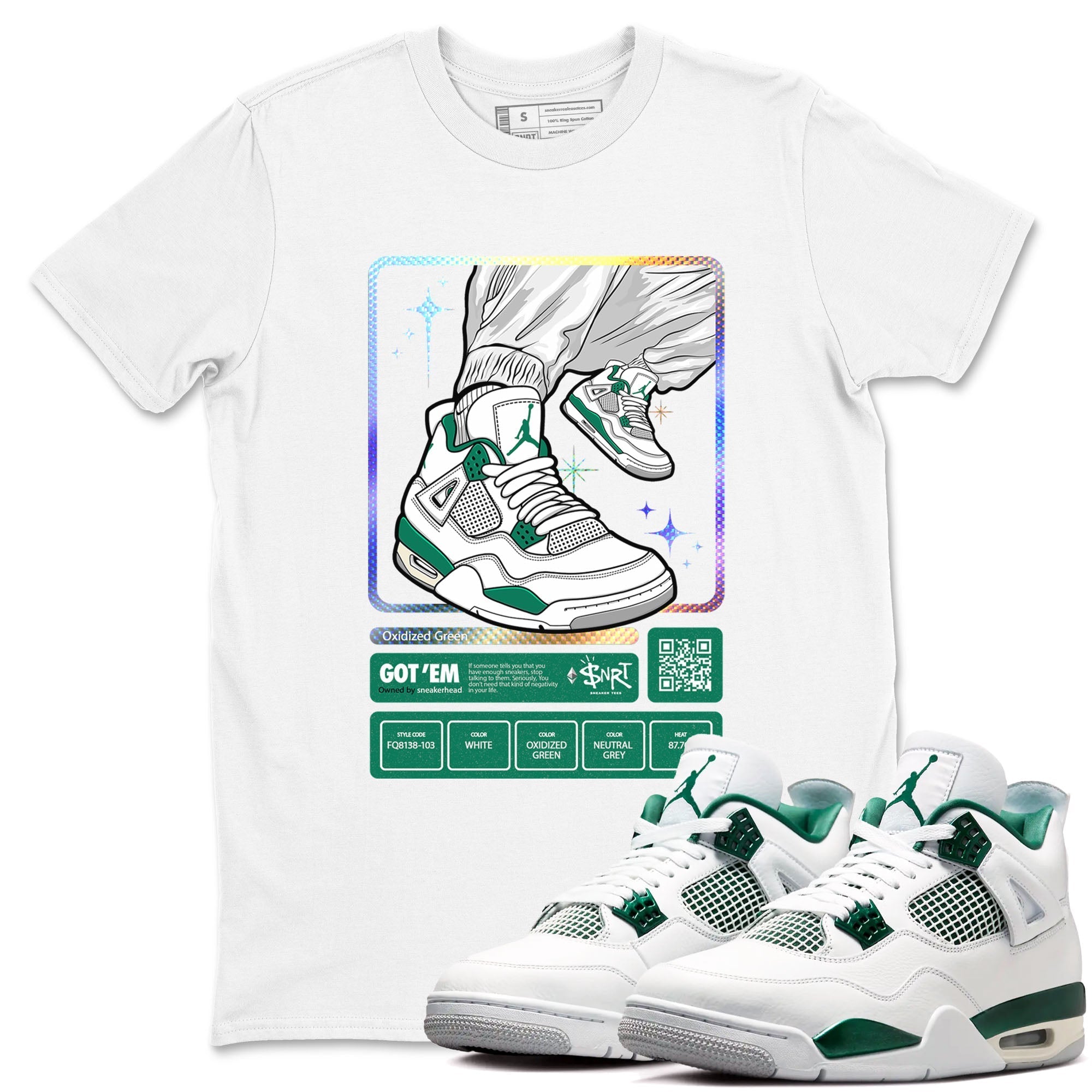 snkmatch Trading Card snkmatch Tees - Air Jordan 4 Oxidized Green