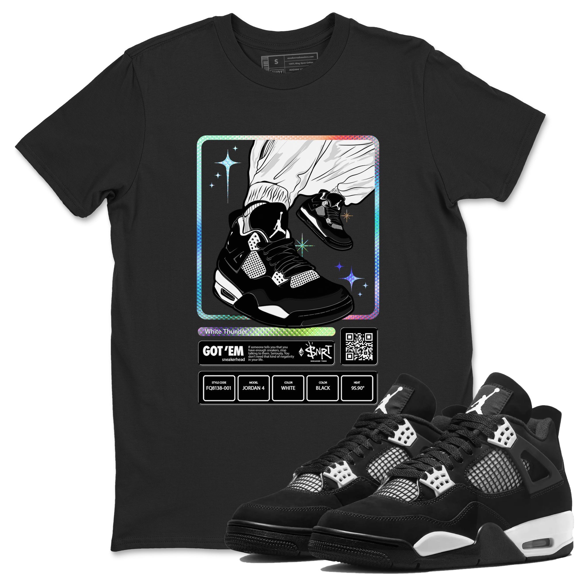 snkmatch Trading Card snkmatch Tees - Air Jordan 4 White Thunder