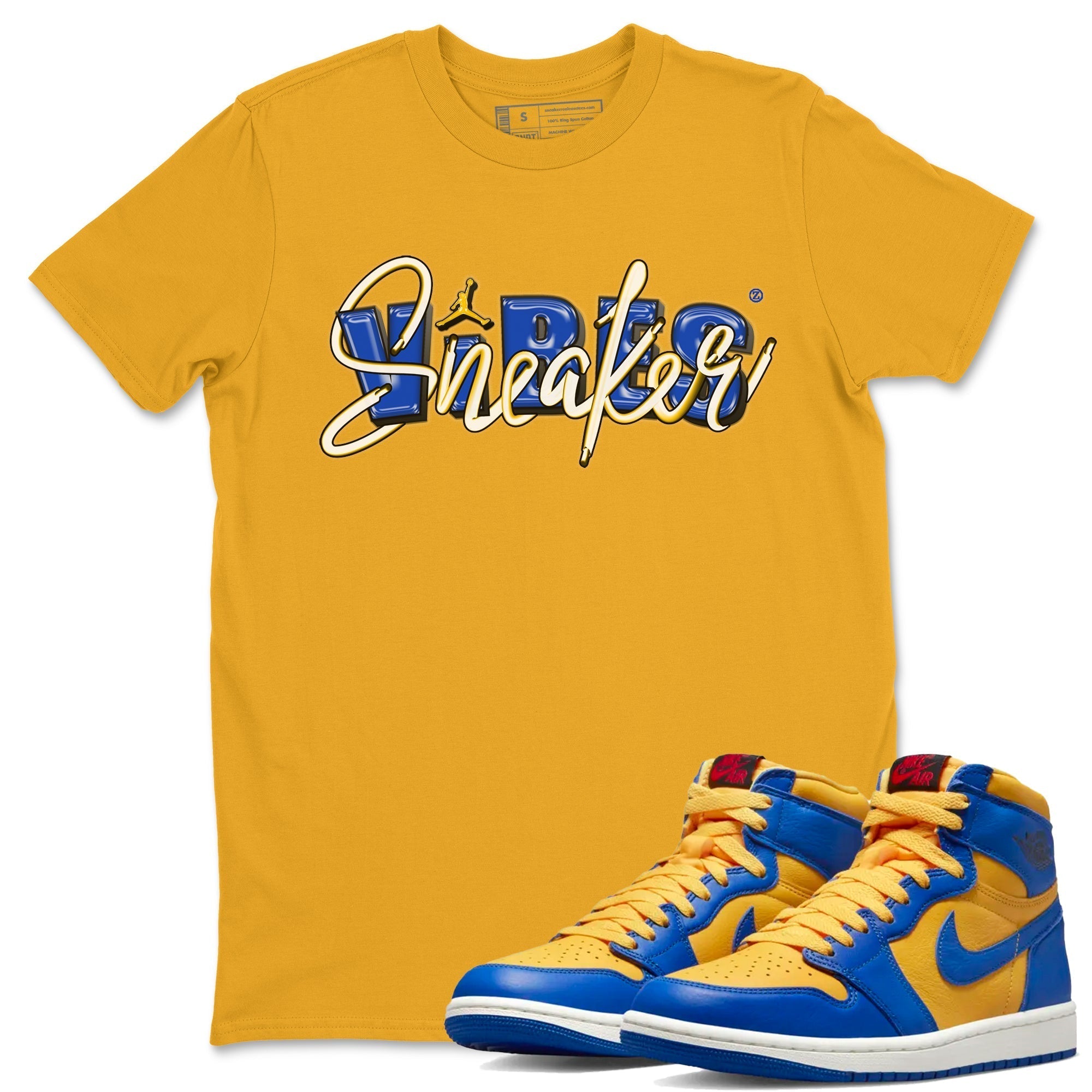 snkmatch Vibes Unisex Tops - Air Jordan 1 Game Royal Varsity Maize