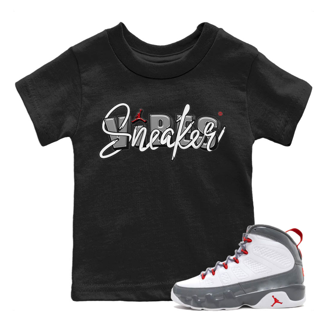 snkmatch Vibes Kids Tops - Air Jordan 9 Fire Red