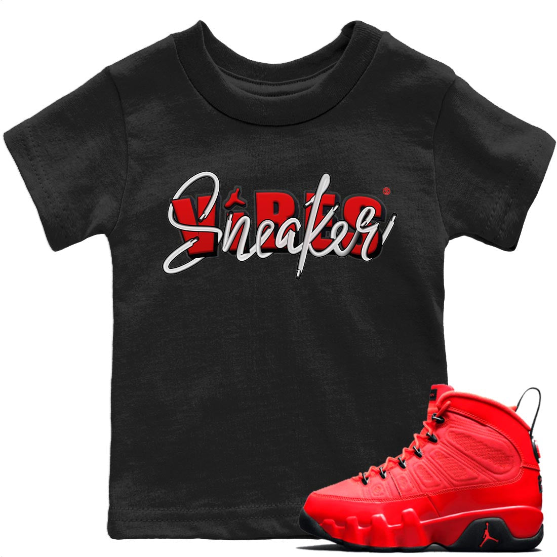 snkmatch Vibes Kids Tops - Air Jordan 9 Chile Red