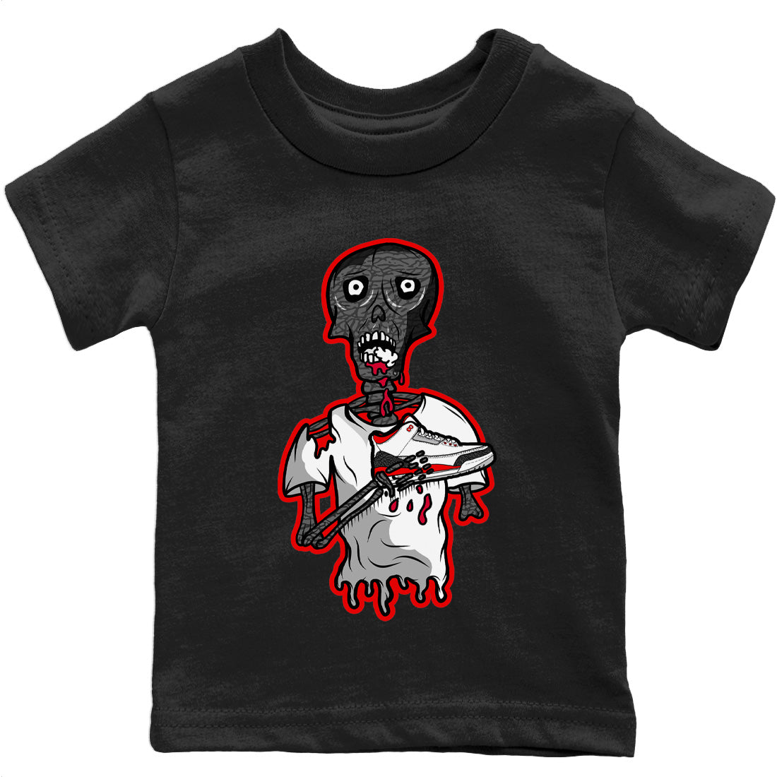 snkmatch Zombie Kids Tops - Air Jordan 3 Fire Red