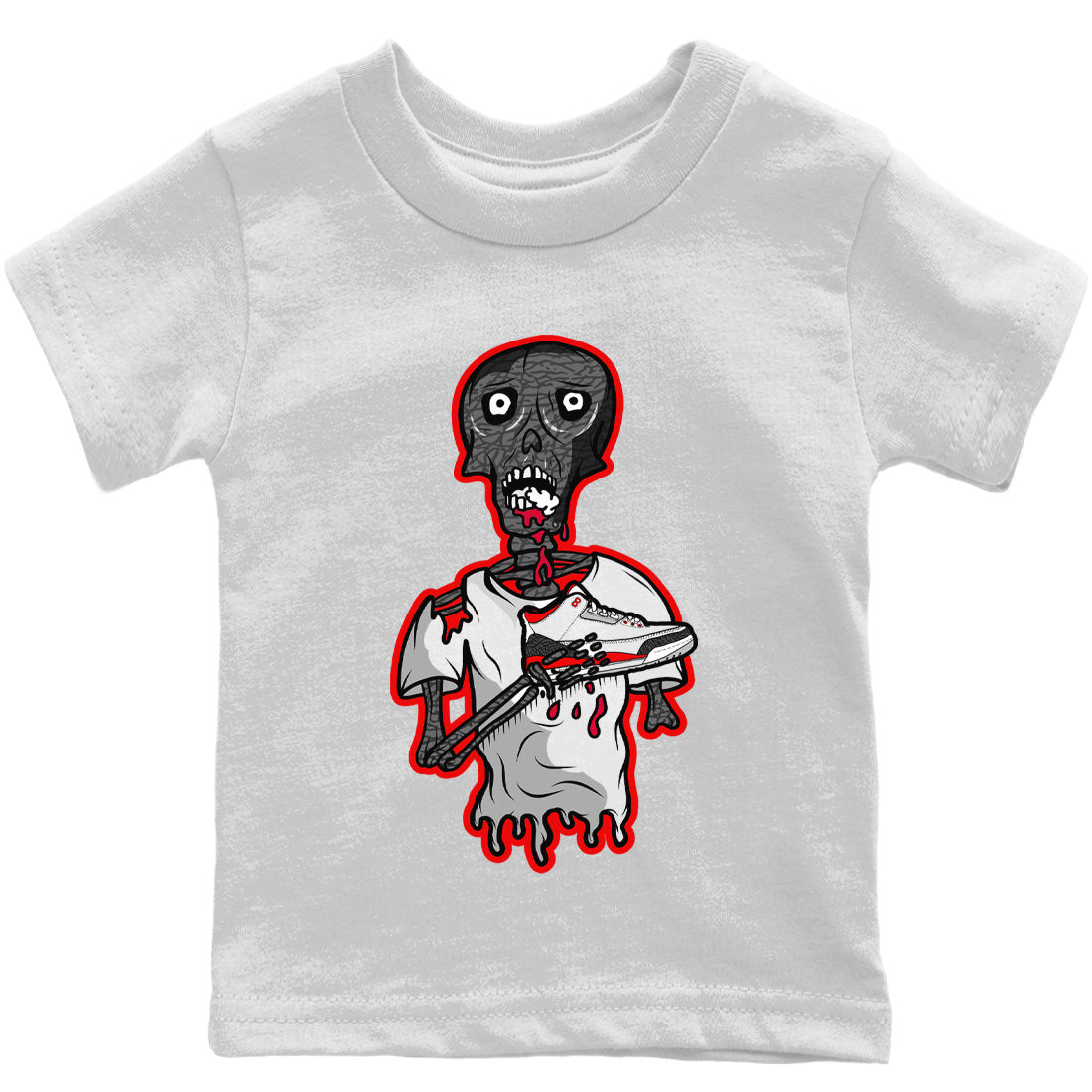 snkmatch Zombie Kids Tops - Air Jordan 3 Fire Red