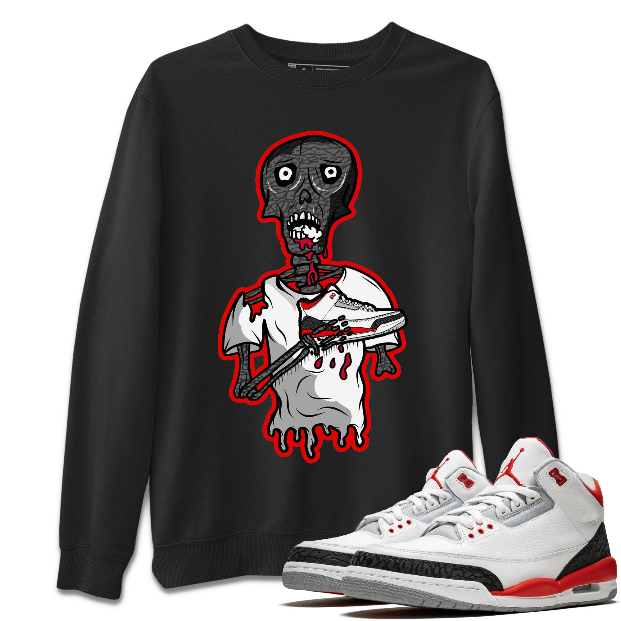 snkmatch Zombie Unisex Tops - Air Jordan 3 Fire Red