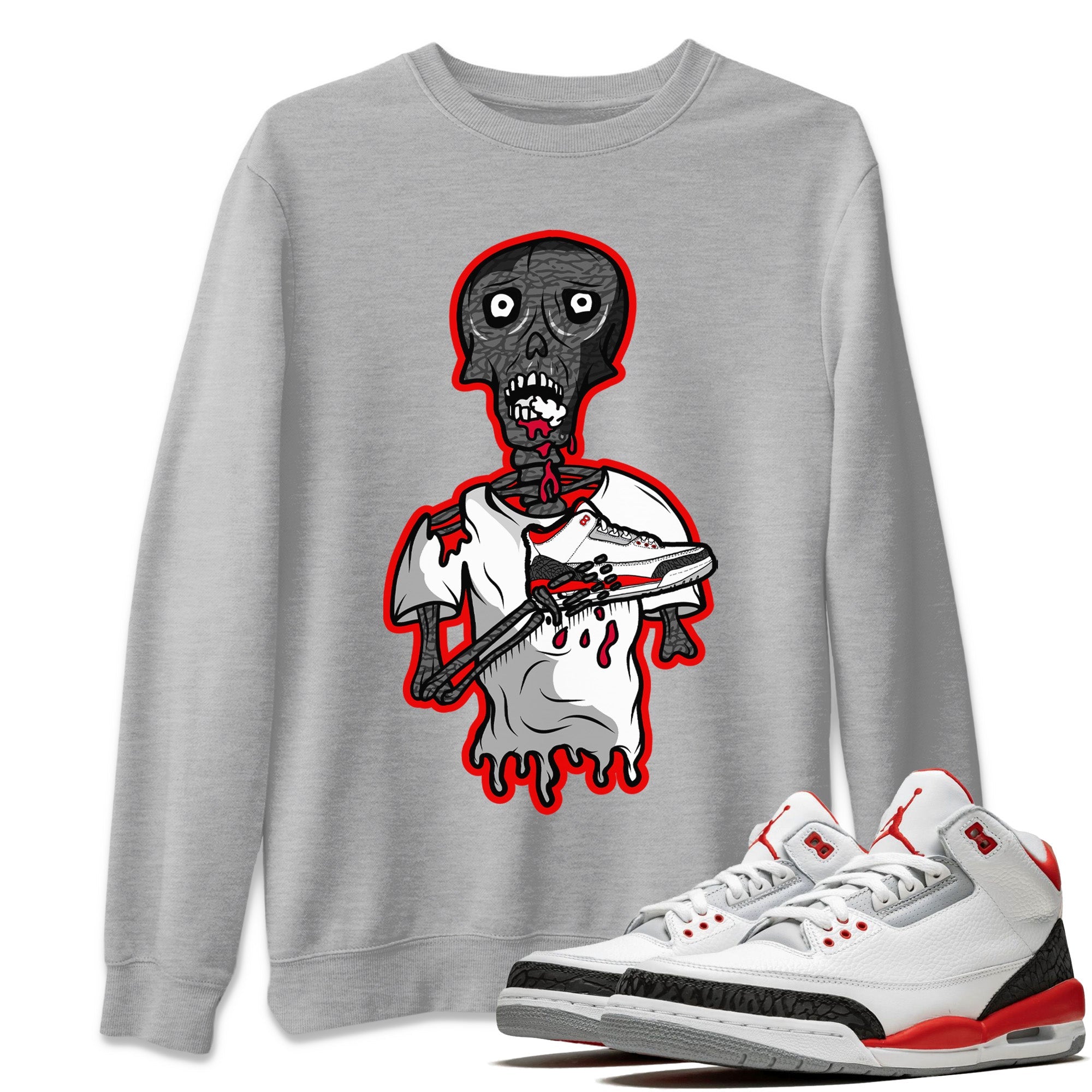 snkmatch Zombie Unisex Tops - Air Jordan 3 Fire Red