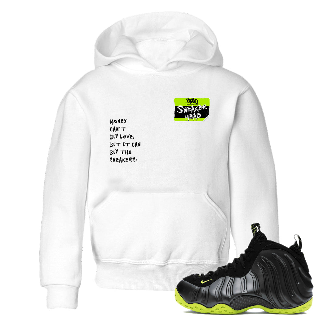 snkmatch Badge snkmatch Tees Kids - Air Foamposite One Black Volt