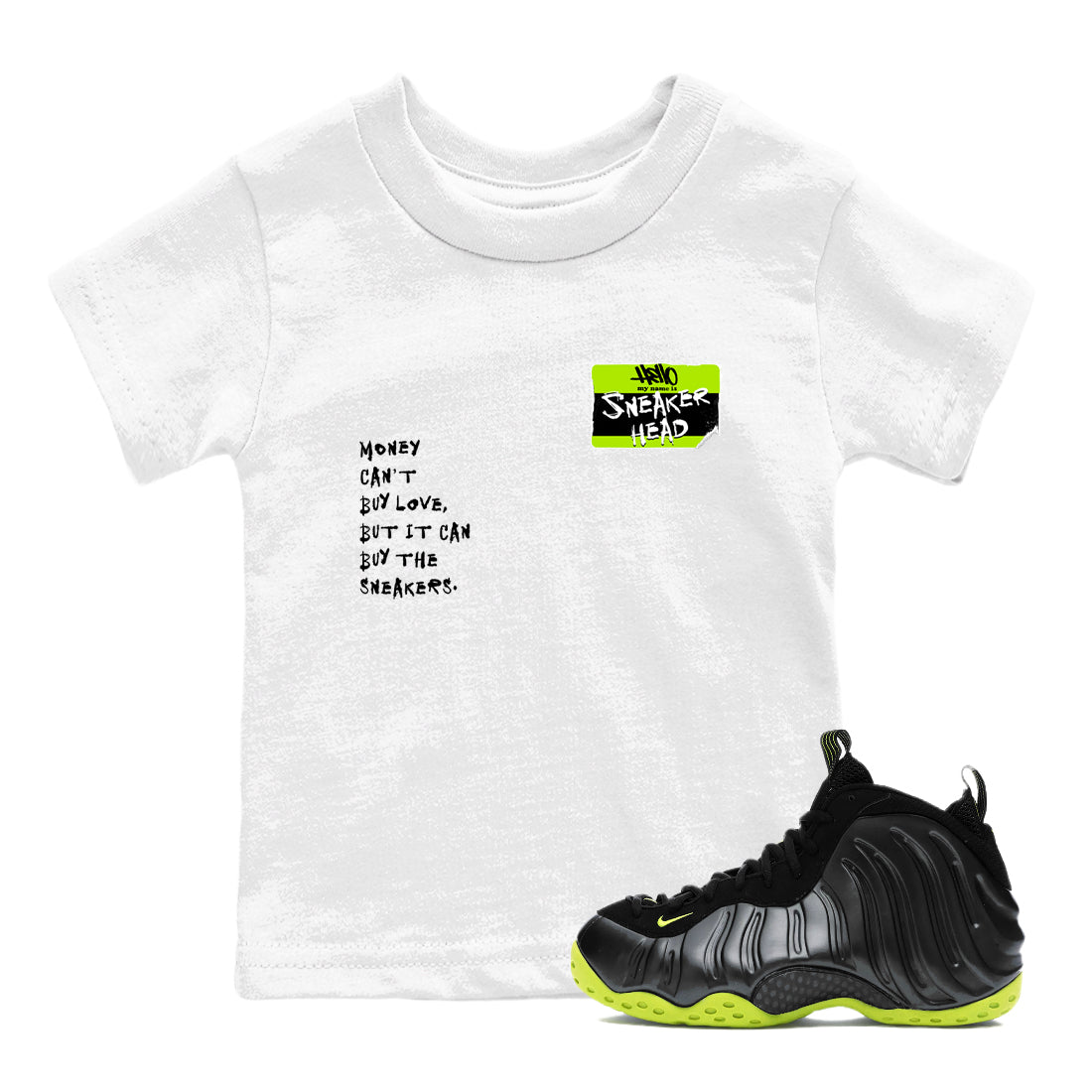 snkmatch Badge snkmatch Tees Kids - Air Foamposite One Black Volt