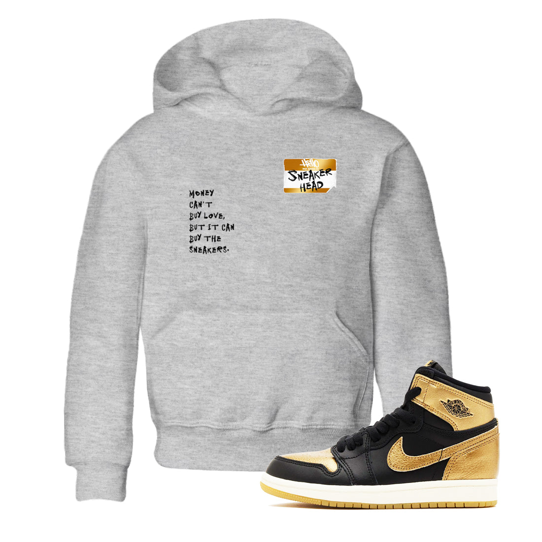 snkmatch Badge snkmatch Tees Kids - Air Jordan 1 Black Metallic Gold