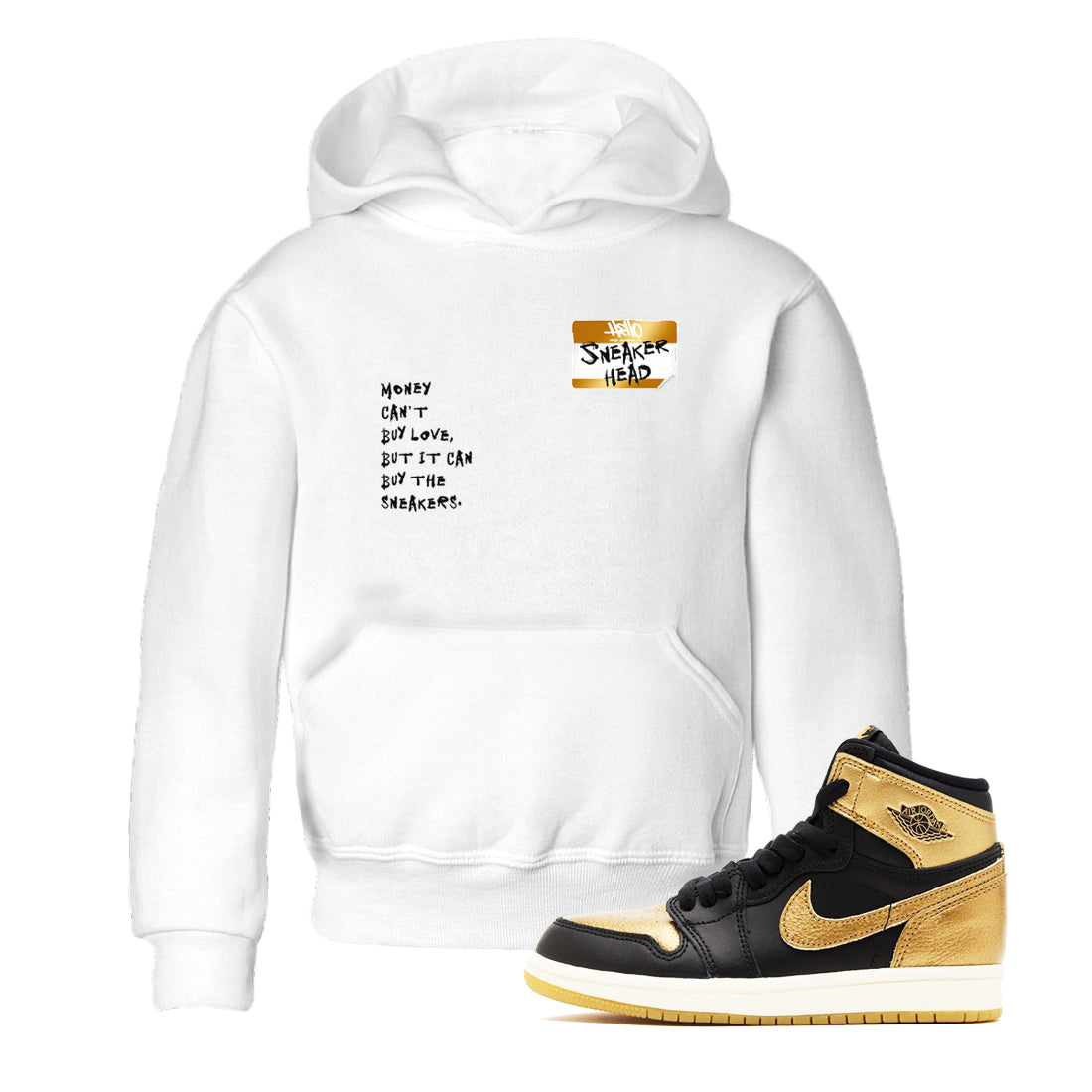 snkmatch Badge snkmatch Tees Kids - Air Jordan 1 Black Metallic Gold