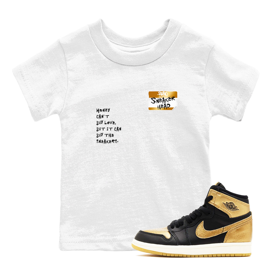 snkmatch Badge snkmatch Tees Kids - Air Jordan 1 Black Metallic Gold