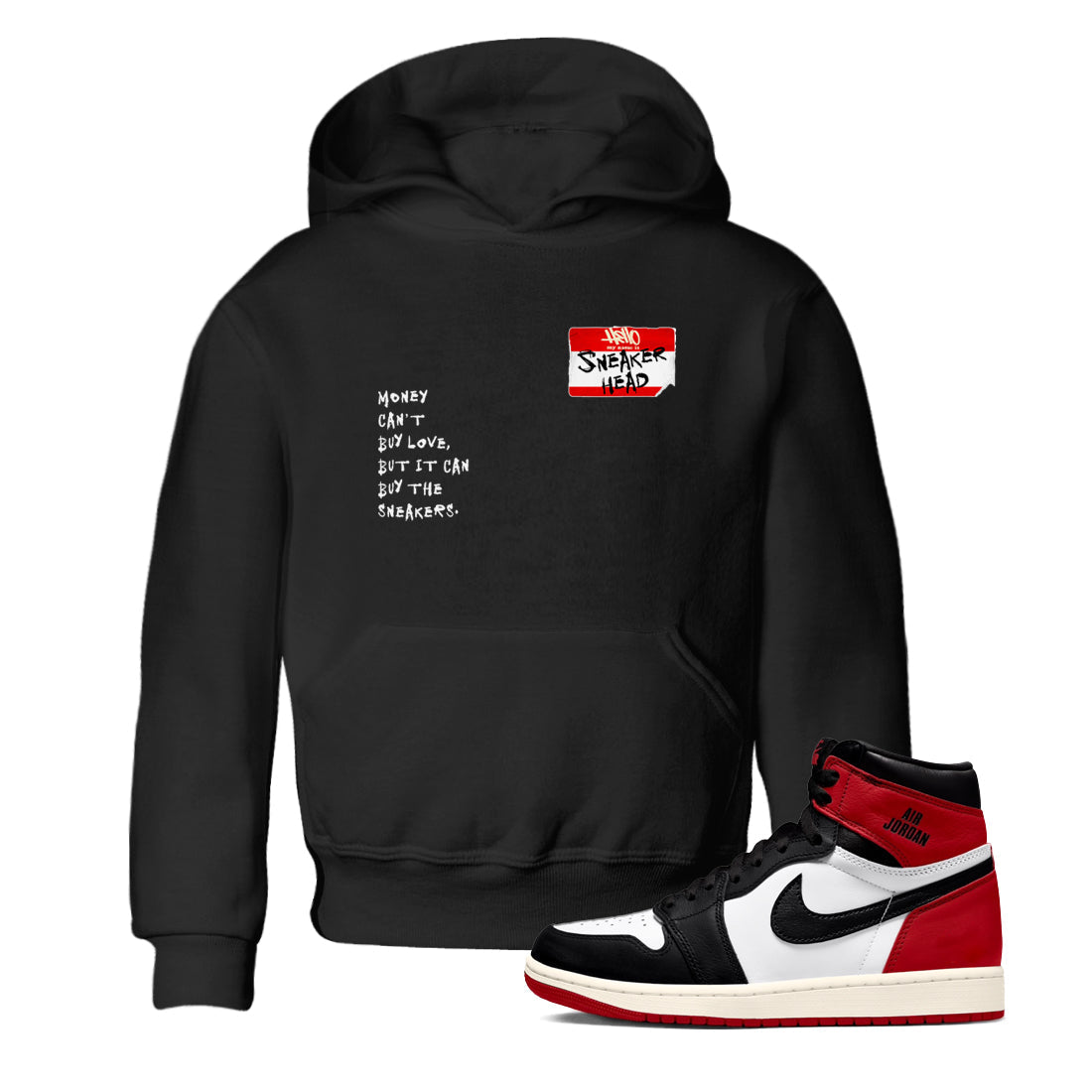 snkmatch Badge snkmatch Tees Kids - Air Jordan 1 Black Toe Reimagined