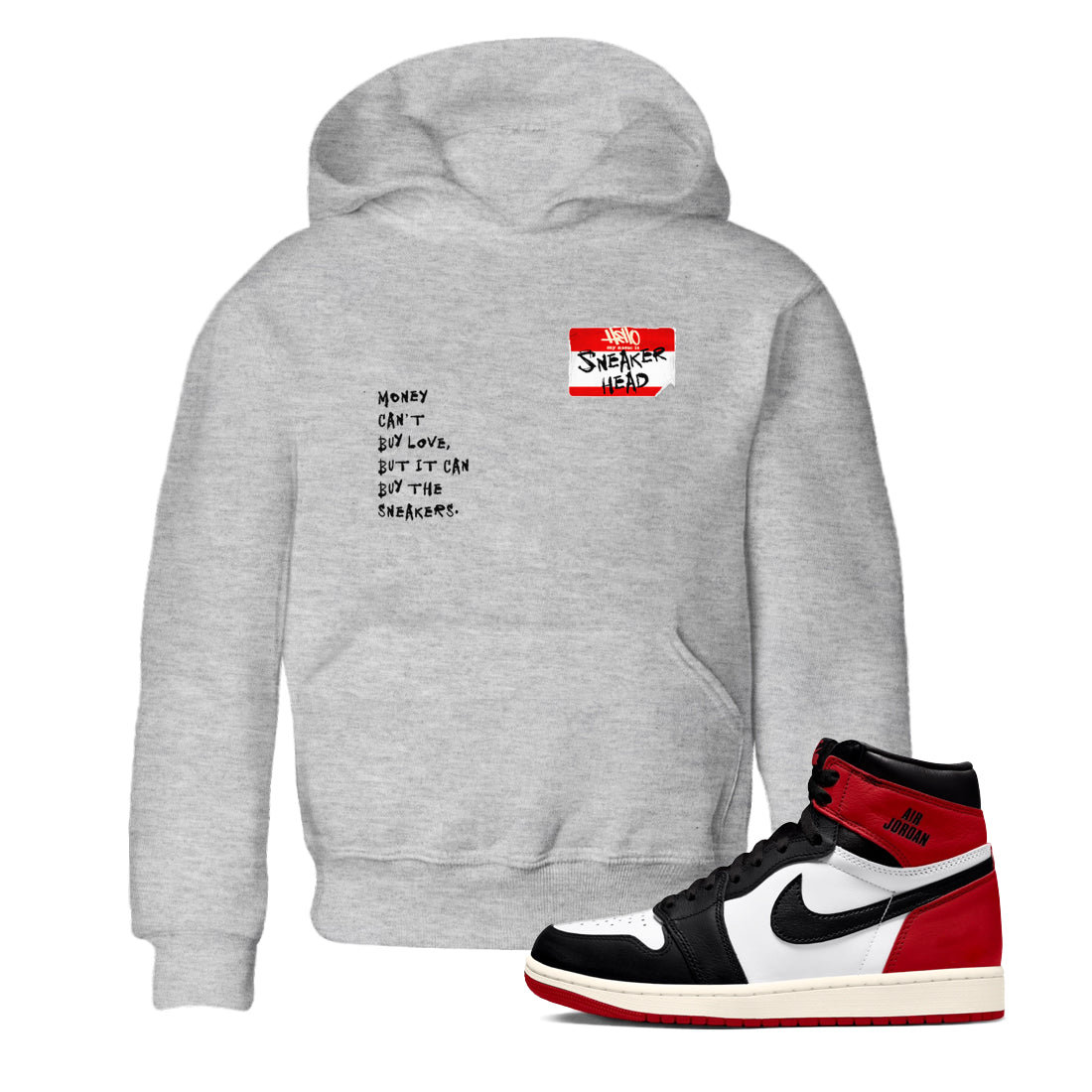 snkmatch Badge snkmatch Tees Kids - Air Jordan 1 Black Toe Reimagined