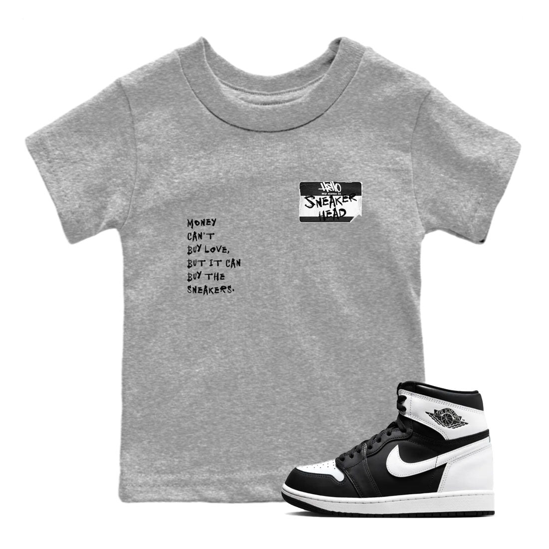 snkmatch Badge snkmatch Tees Kids - Air Jordan 1 Black White