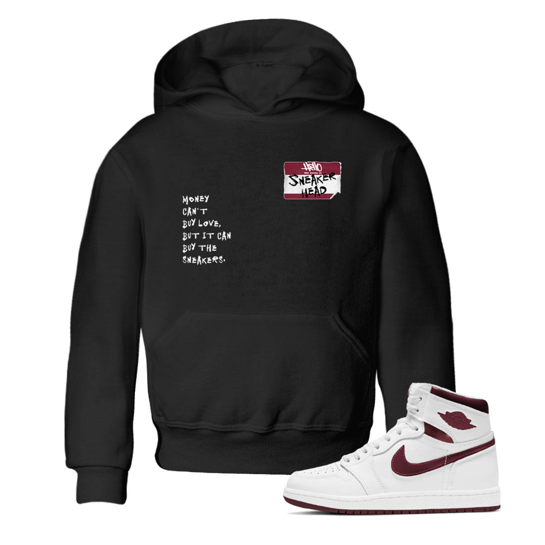 snkmatch Badge snkmatch Tees Kids - Air Jordan 1 Metallic Burgundy