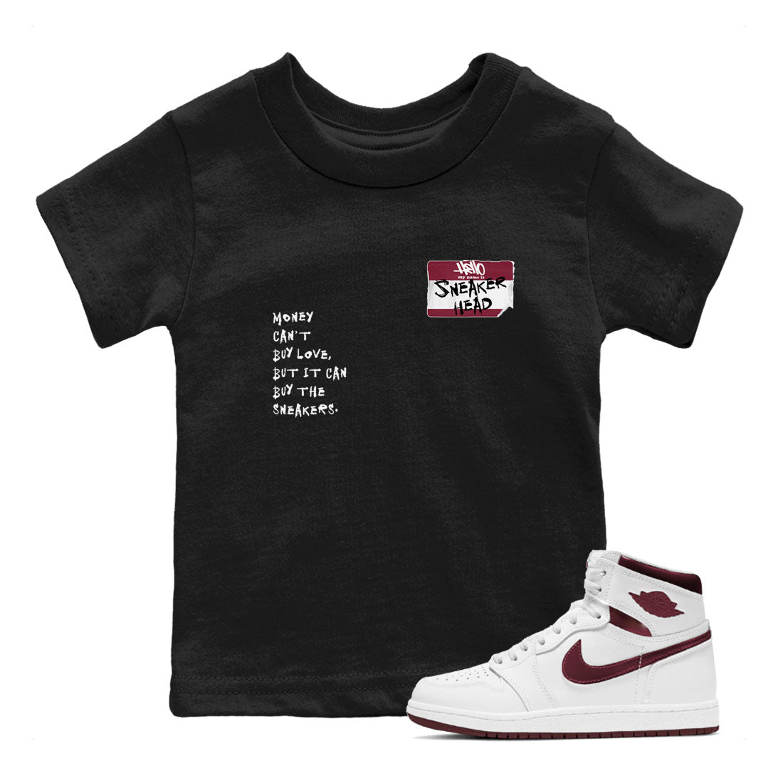 snkmatch Badge snkmatch Tees Kids - Air Jordan 1 Metallic Burgundy