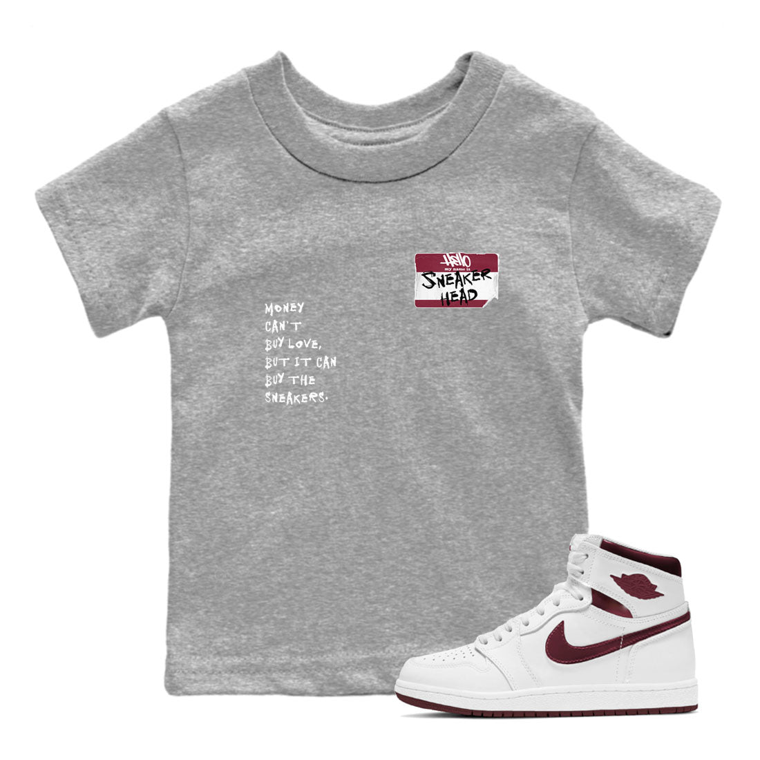 snkmatch Badge snkmatch Tees Kids - Air Jordan 1 Metallic Burgundy