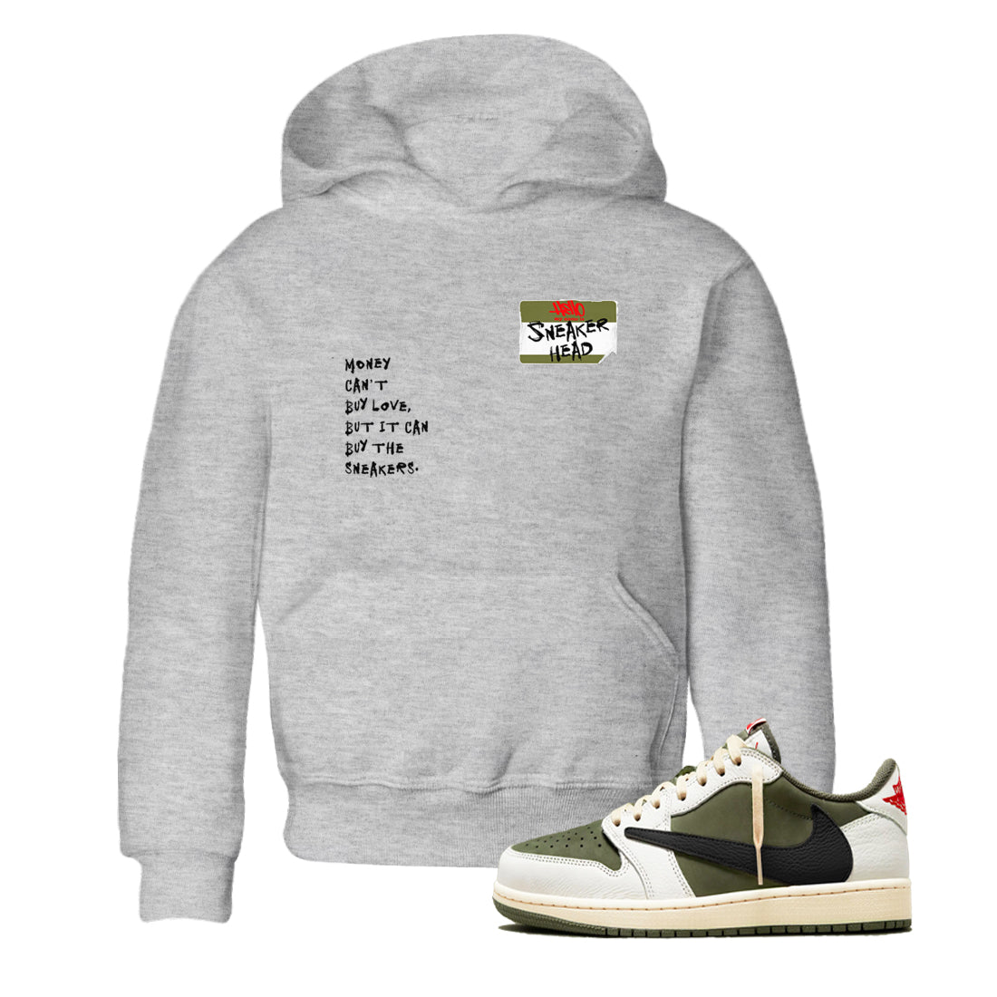 snkmatch Badge snkmatch Tees Kids - Air Jordan 1 Travis Scott Medium Olive