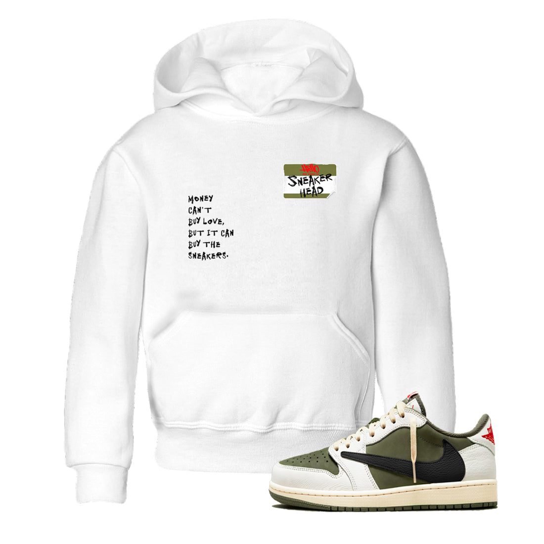 snkmatch Badge snkmatch Tees Kids - Air Jordan 1 Travis Scott Medium Olive