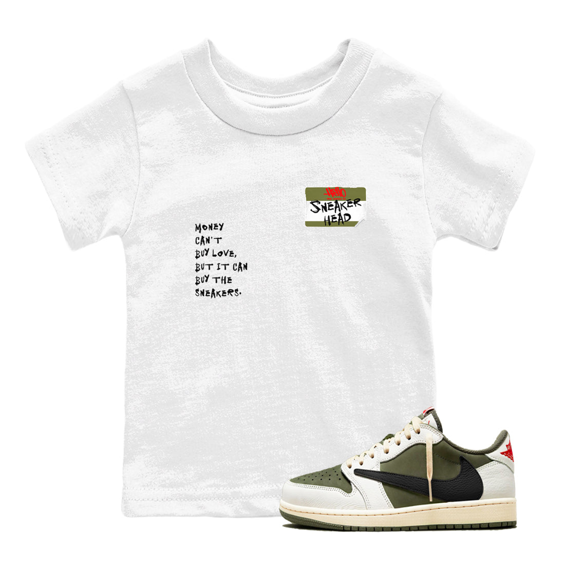snkmatch Badge snkmatch Tees Kids - Air Jordan 1 Travis Scott Medium Olive