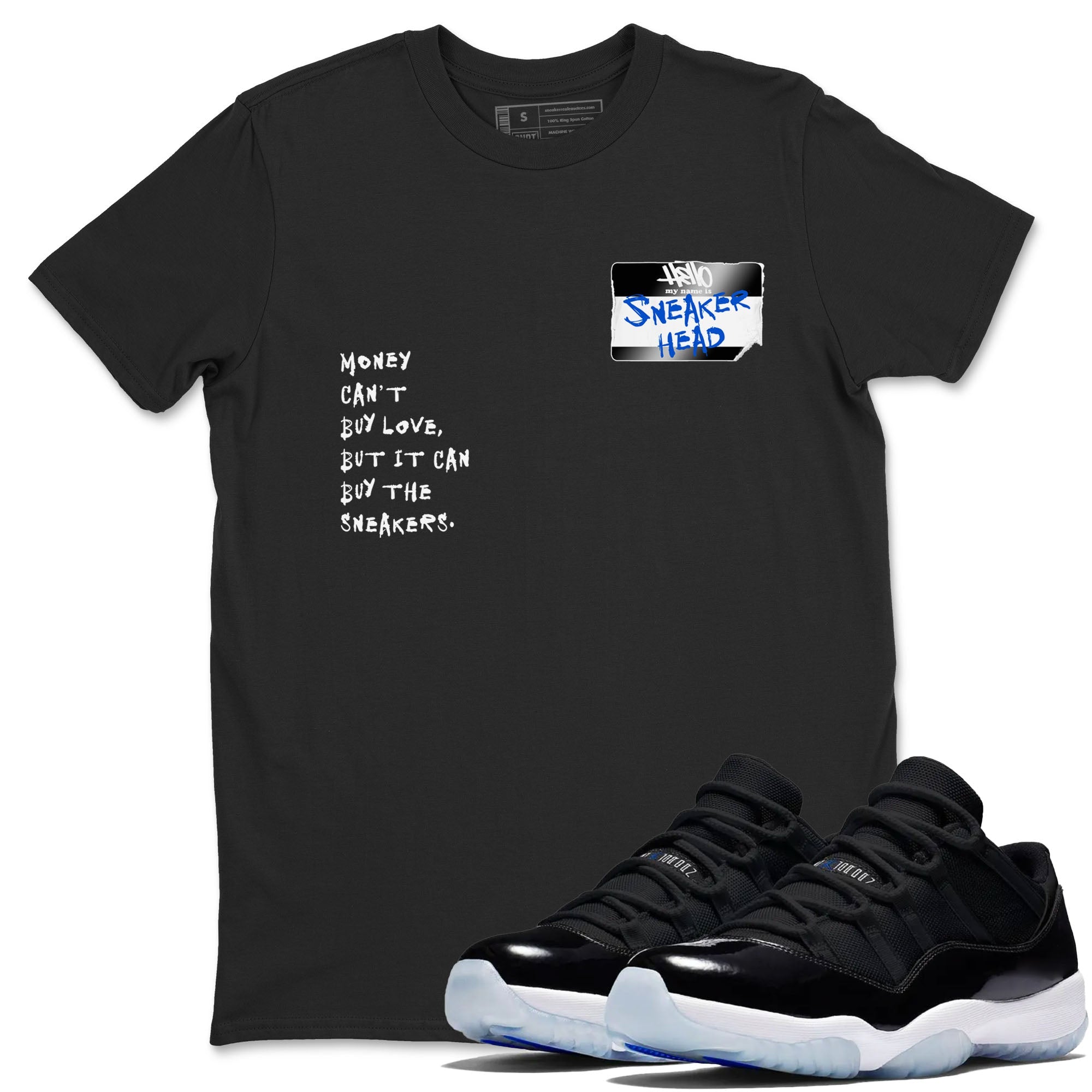 snkmatch Badge snkmatch Tees - Air Jordan 11 Black and Varsity Royal