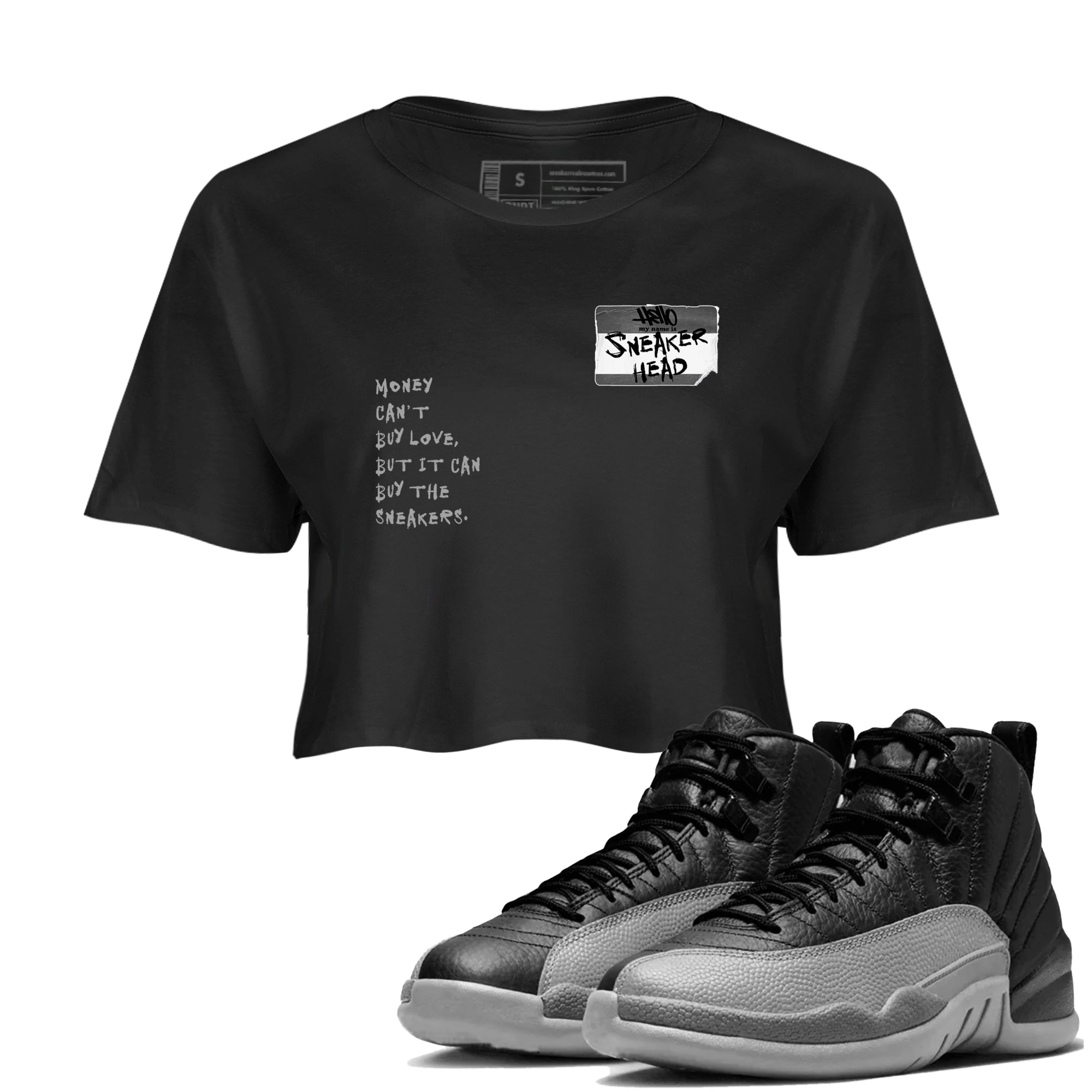 snkmatch Badge snkmatch Women's Top - Air Jordan 12 Black Wolf Grey