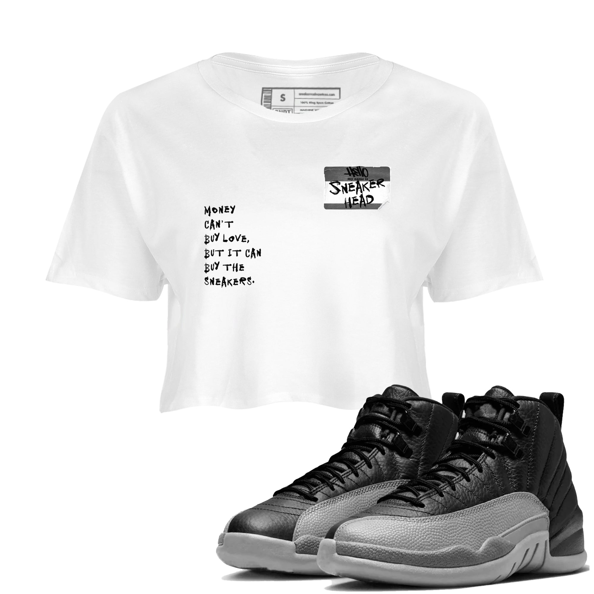 snkmatch Badge snkmatch Women's Top - Air Jordan 12 Black Wolf Grey