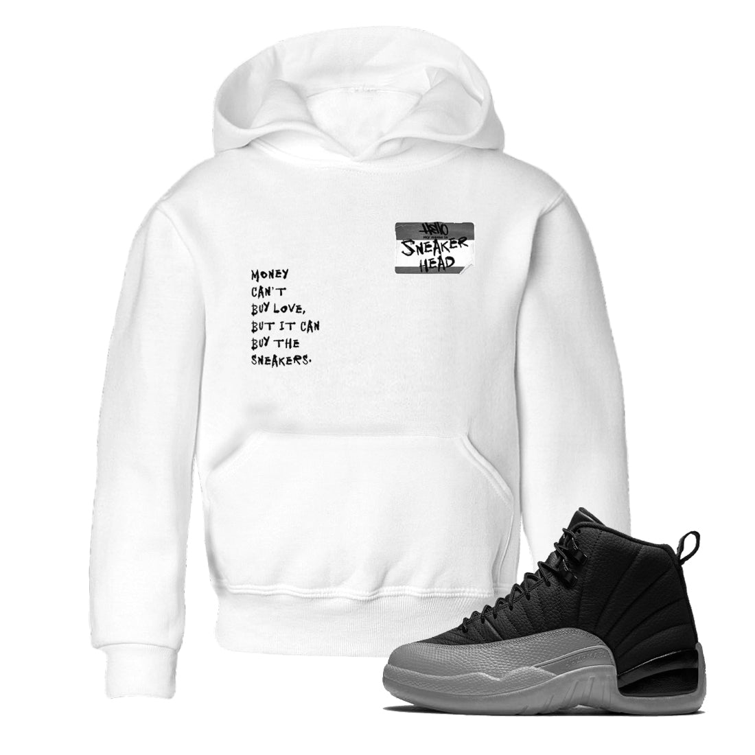 snkmatch Badge snkmatch Tees Kids - Air Jordan 12 Black Wolf Grey