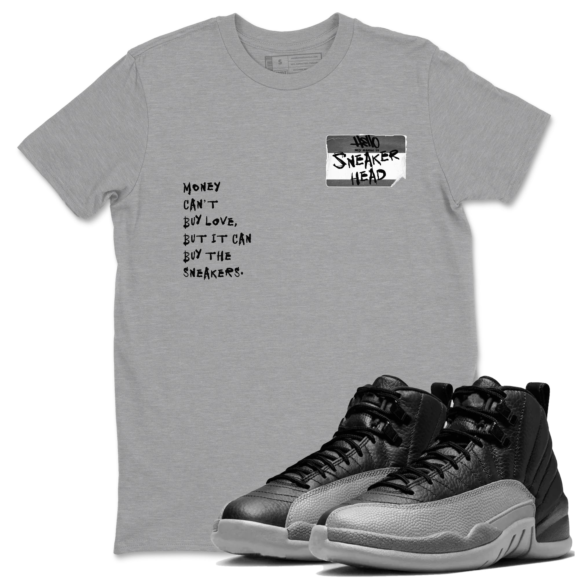 snkmatch Badge snkmatch Tees - Air Jordan 12 Black Wolf Grey