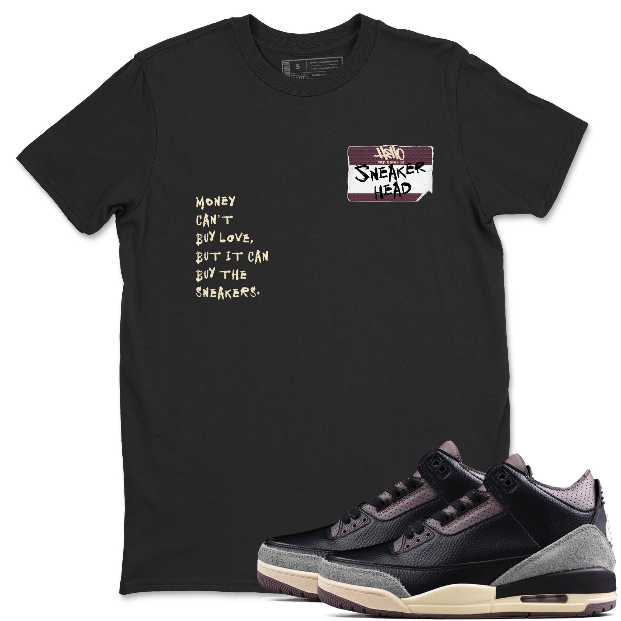 snkmatch Badge snkmatch Tees - Air Jordan 3 A Ma Maniere x Black