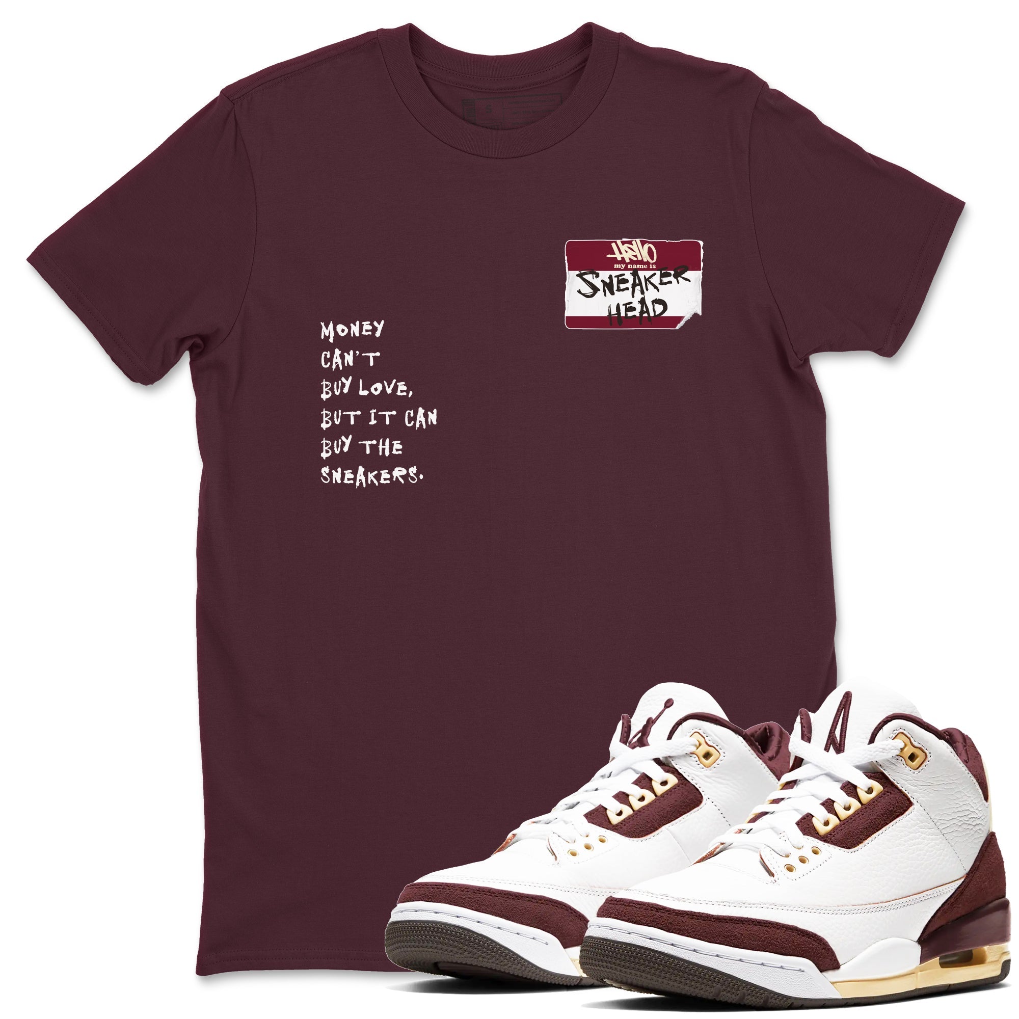 snkmatch Badge snkmatch Tees - Air Jordan 3 A Ma Maniere x Burgundy Crush