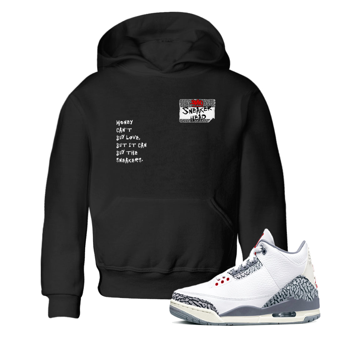 snkmatch Badge snkmatch Tees Kids - Air Jordan 3 Cement Grey