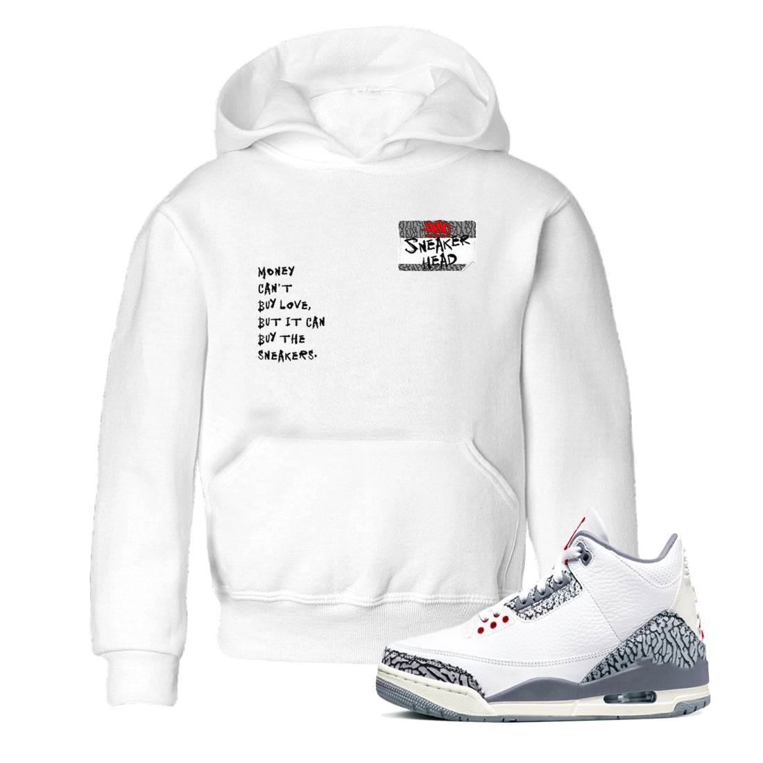 snkmatch Badge snkmatch Tees Kids - Air Jordan 3 Cement Grey