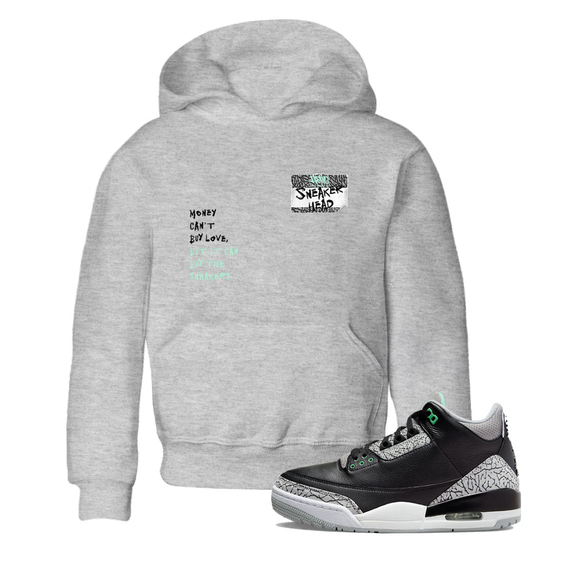 snkmatch Badge snkmatch Tees Kids - Air Jordan 3 Green Glow