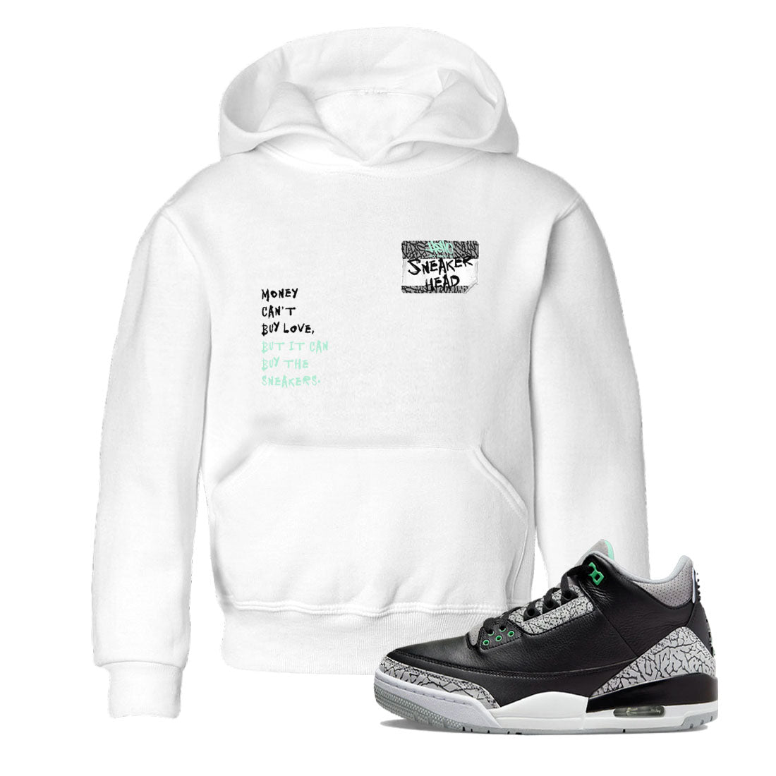 snkmatch Badge snkmatch Tees Kids - Air Jordan 3 Green Glow