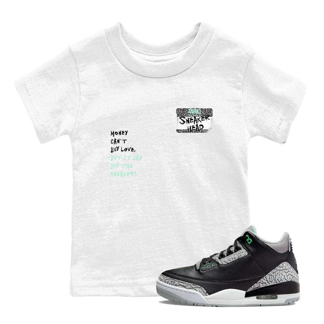 snkmatch Badge snkmatch Tees Kids - Air Jordan 3 Green Glow