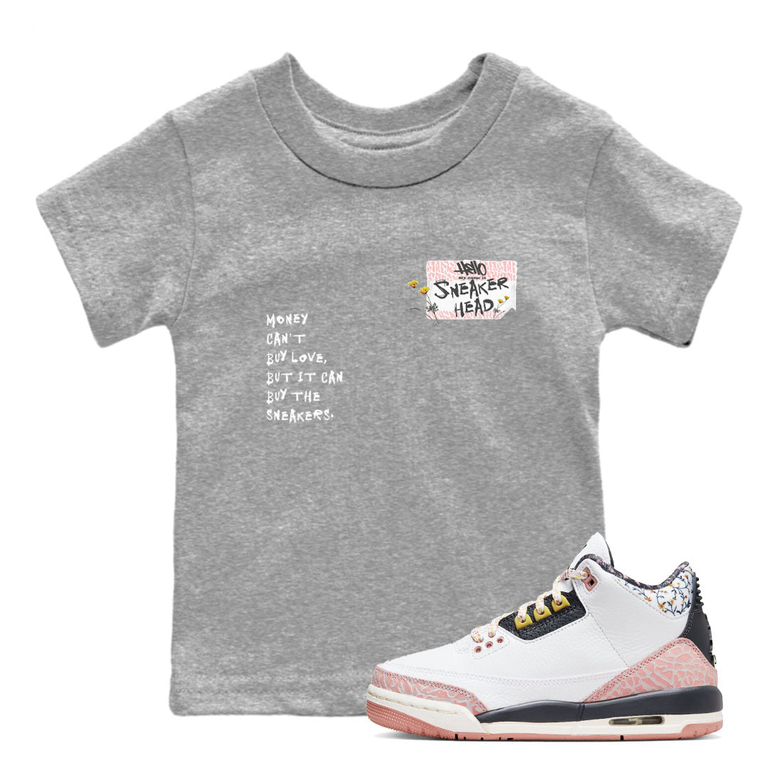 snkmatch Badge snkmatch Tees Kids - Air Jordan 3 Vintage Floral