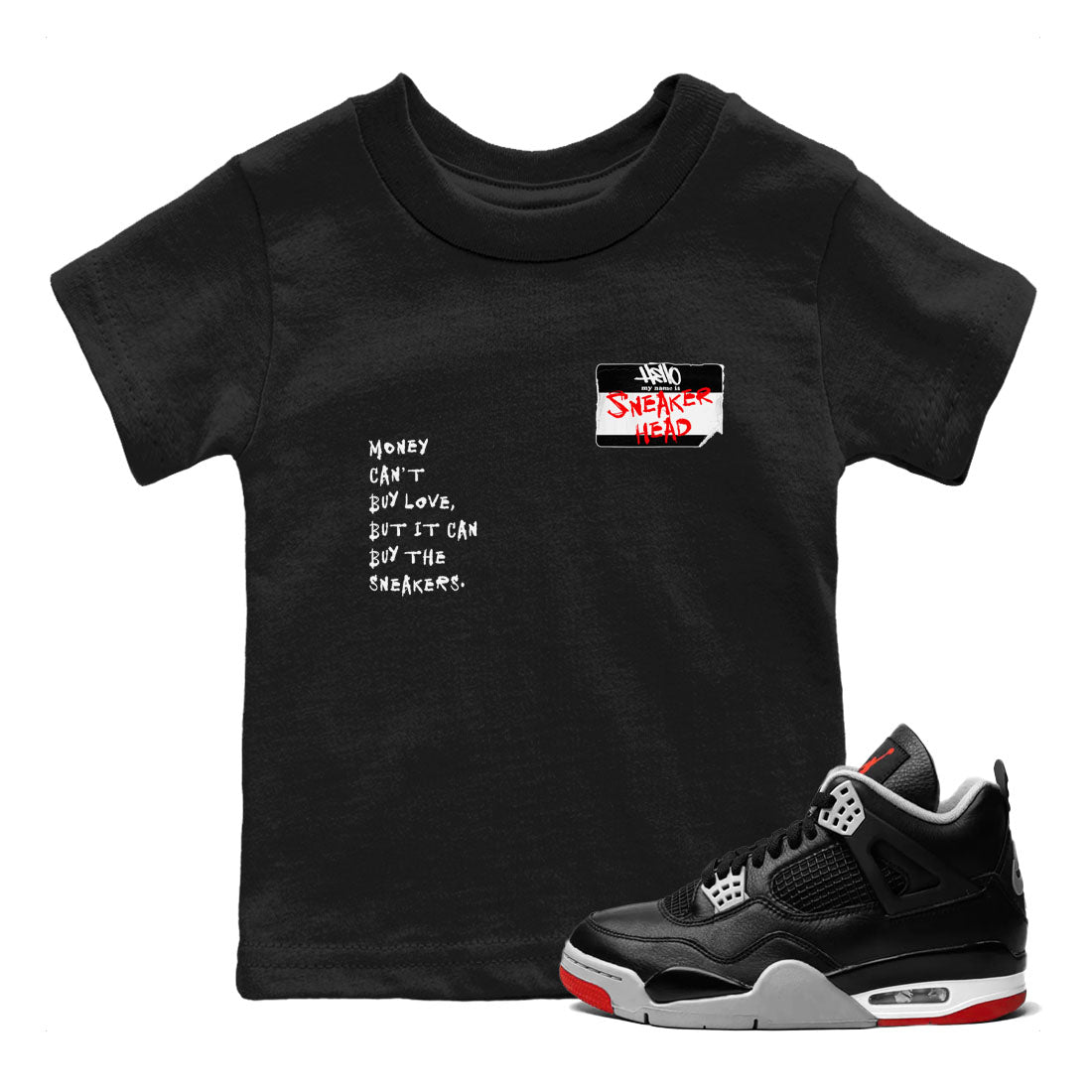 snkmatch Badge snkmatch Tees Kids - Air Jordan 4 Bred Reimagined