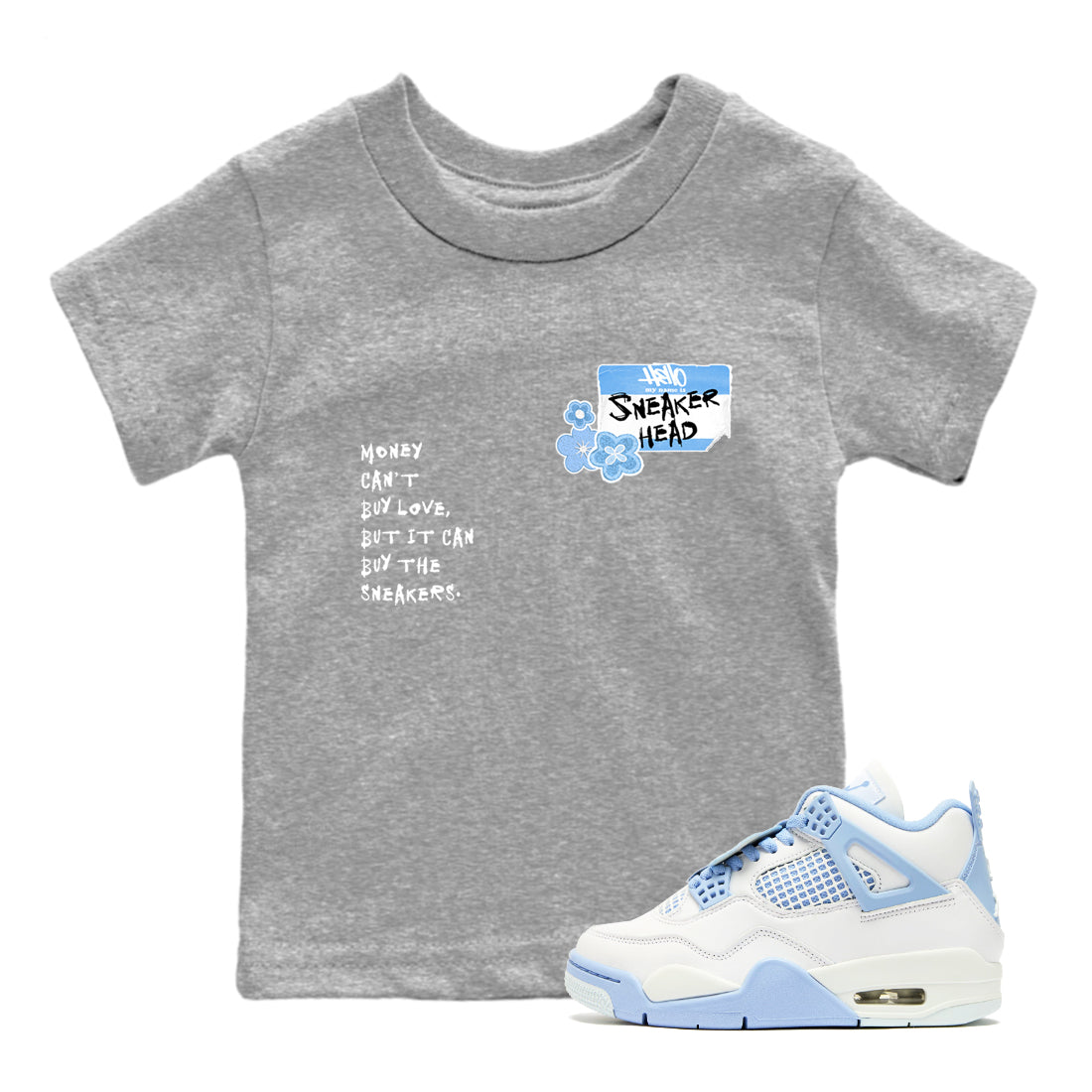 snkmatch Badge snkmatch Tees Kids - Air Jordan 4 Forget Me Not
