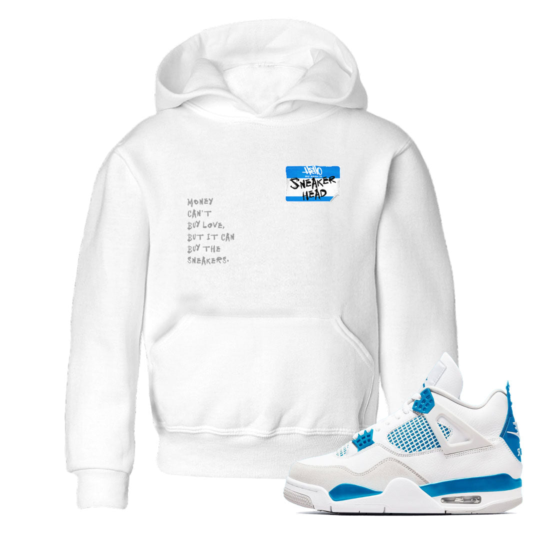 snkmatch Badge snkmatch Tees Kids - Air Jordan 4 Military Blue