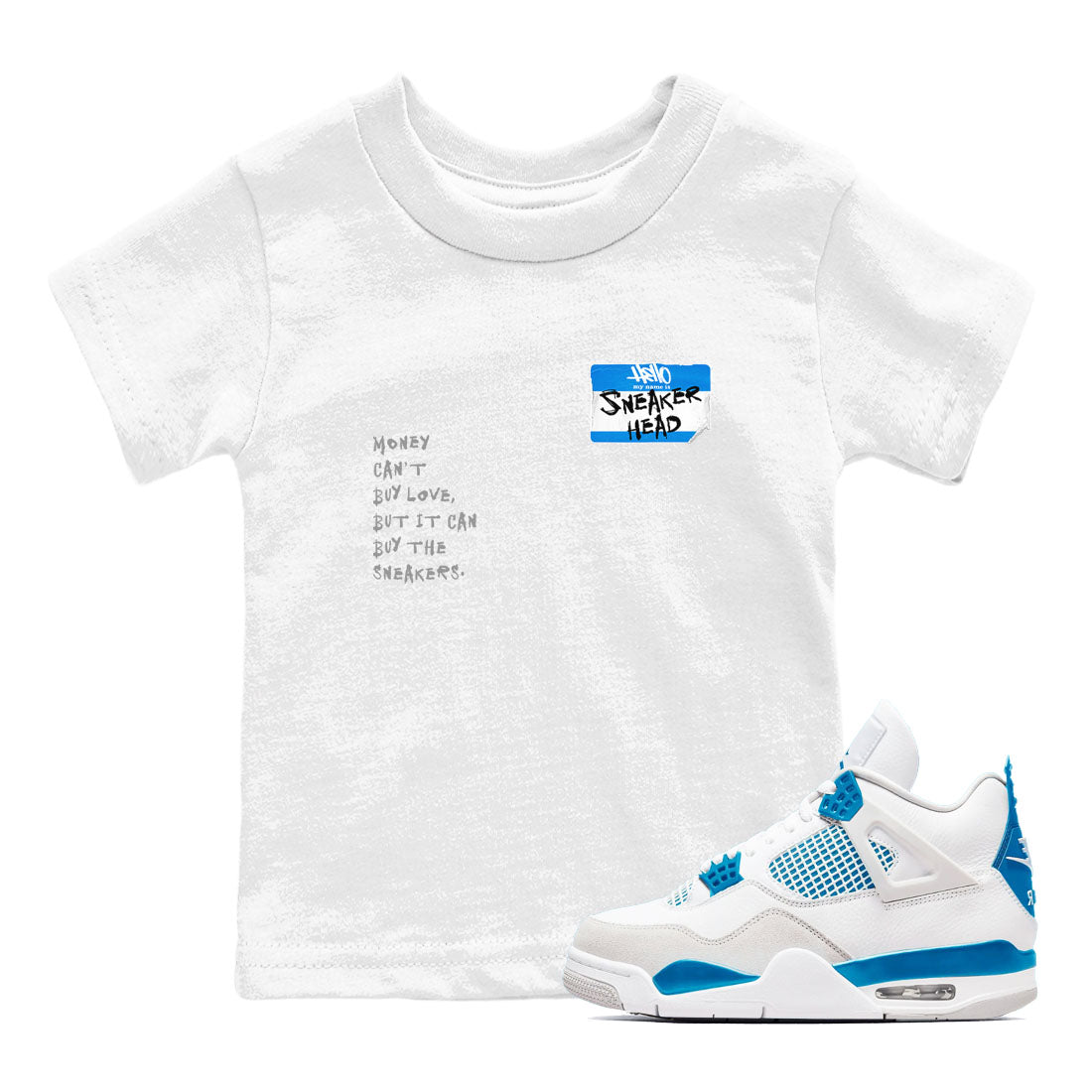 snkmatch Badge snkmatch Tees Kids - Air Jordan 4 Military Blue