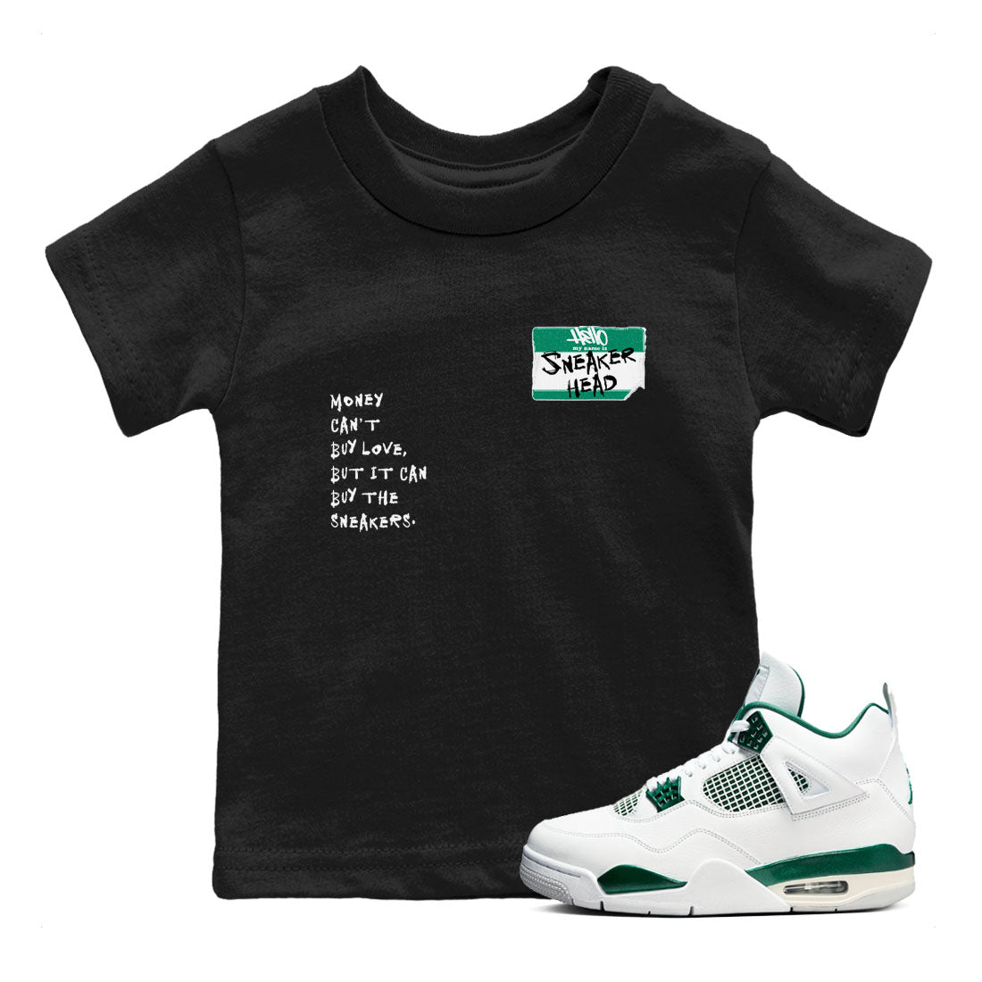 snkmatch Badge snkmatch Tees Kids - Air Jordan 4 Oxidized Green