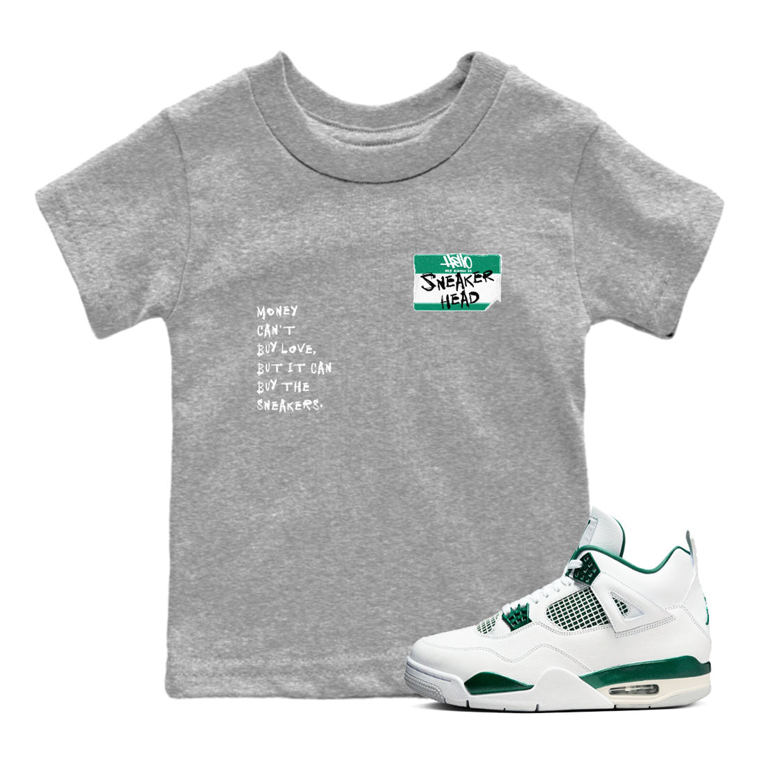 snkmatch Badge snkmatch Tees Kids - Air Jordan 4 Oxidized Green