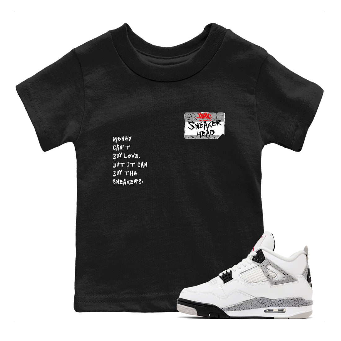 snkmatch Badge snkmatch Tees Kids - Air Jordan 4 White Cement