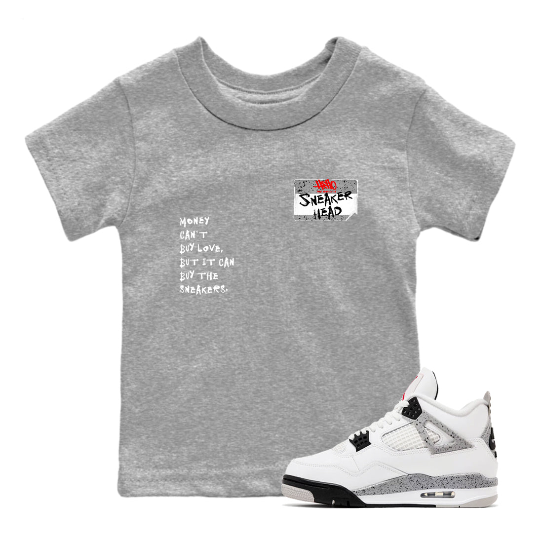snkmatch Badge snkmatch Tees Kids - Air Jordan 4 White Cement