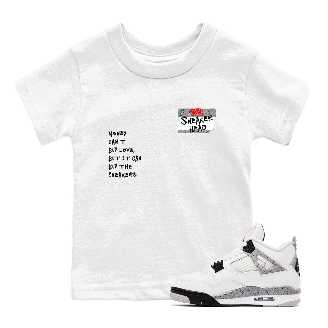 snkmatch Badge snkmatch Tees Kids - Air Jordan 4 White Cement