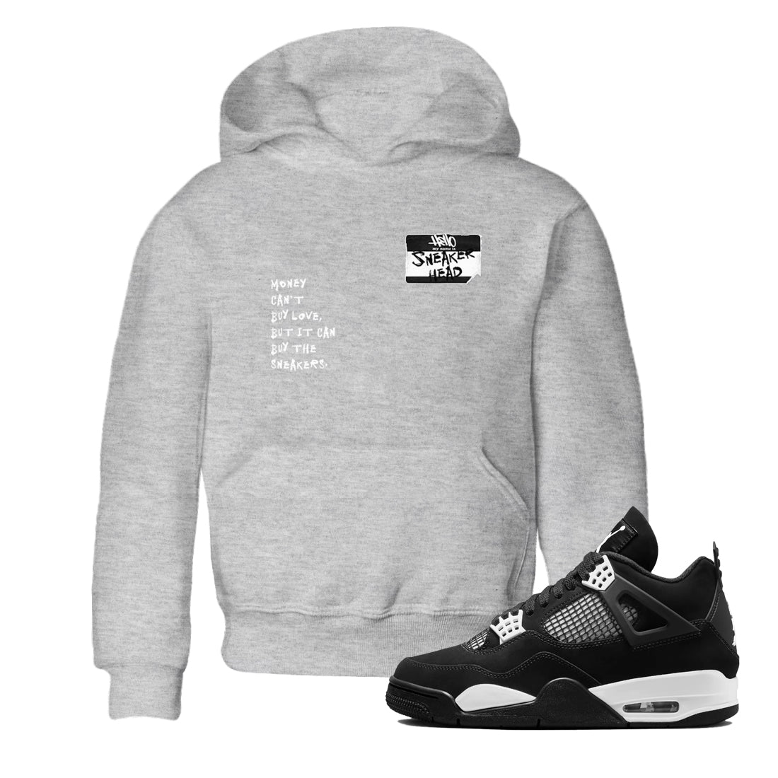 snkmatch Badge snkmatch Tees Kids - Air Jordan 4 White Thunder