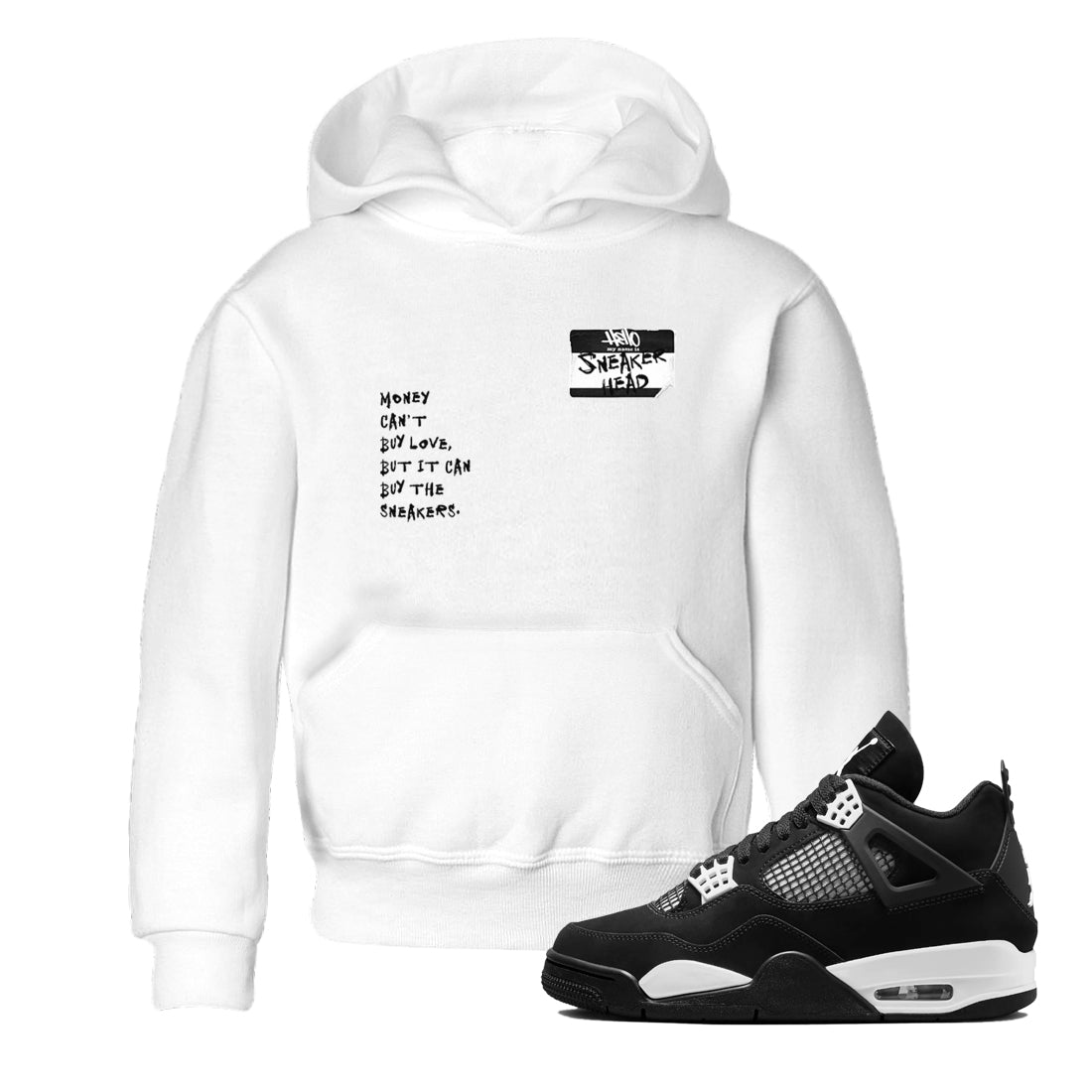 snkmatch Badge snkmatch Tees Kids - Air Jordan 4 White Thunder