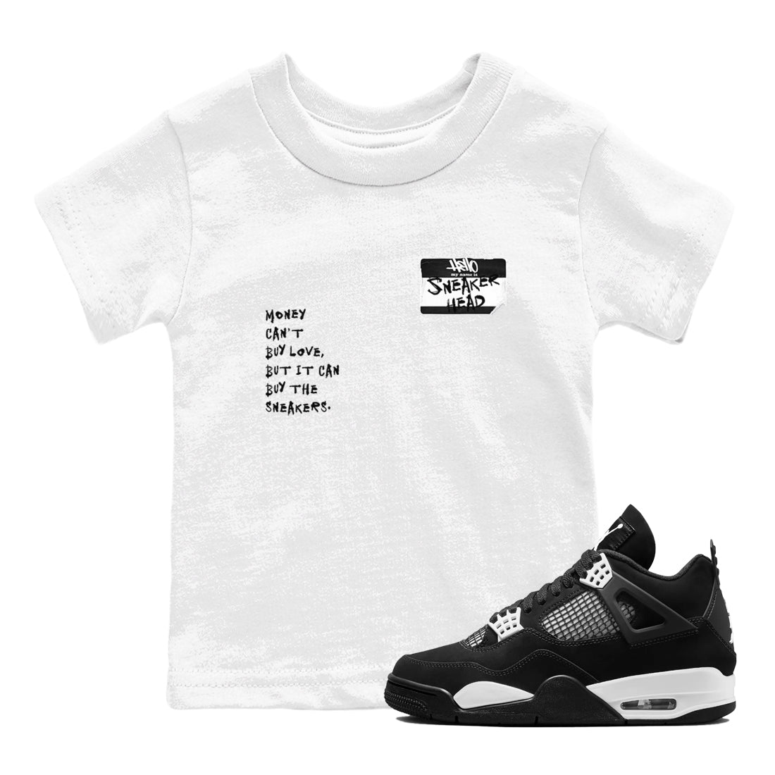 snkmatch Badge snkmatch Tees Kids - Air Jordan 4 White Thunder