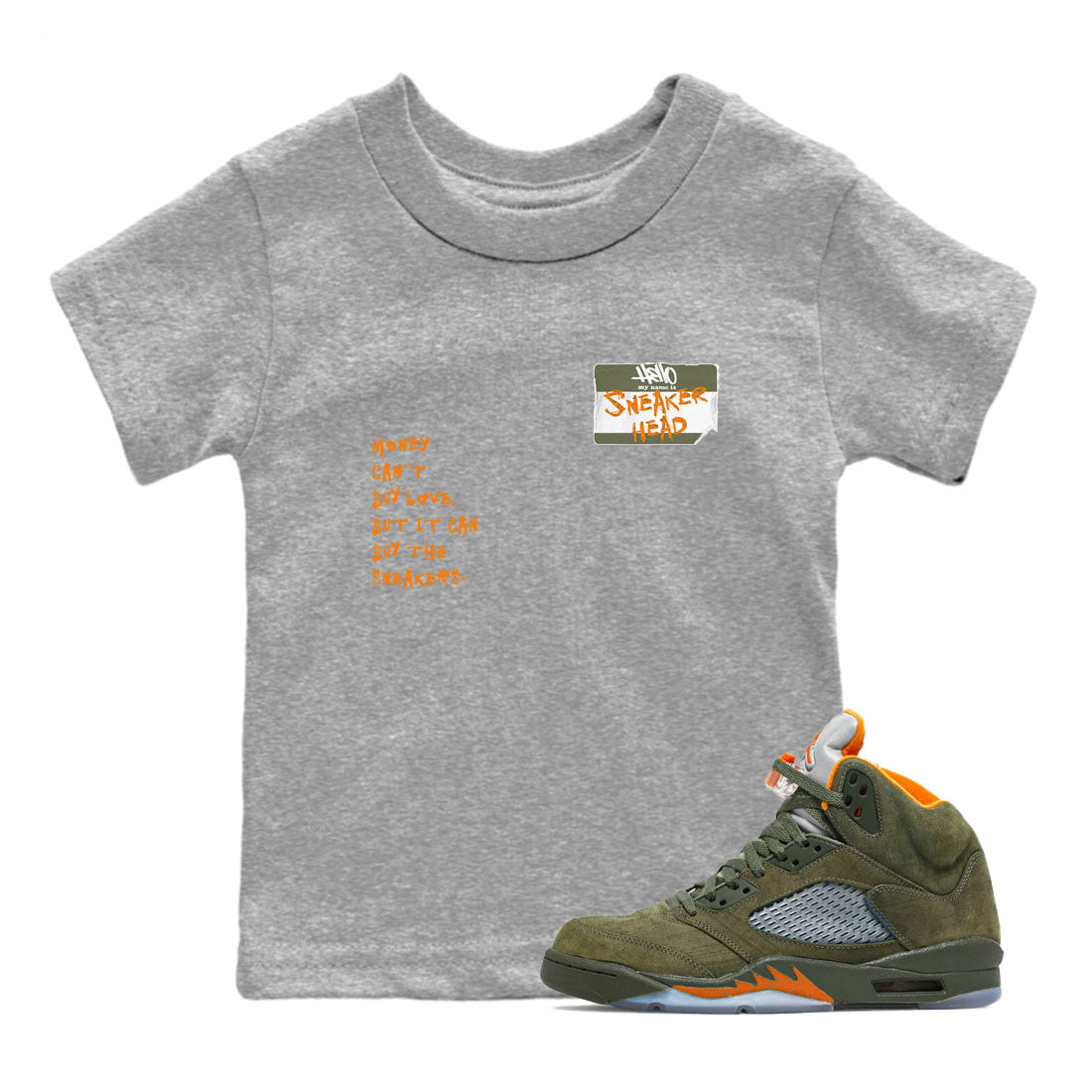 snkmatch Badge snkmatch Tees Kids - Air Jordan 5 Olive